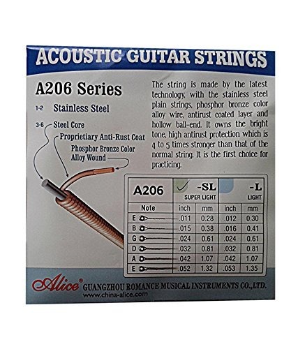 Alice A206SL  Akustik Gitar Takım Tel - 0.11