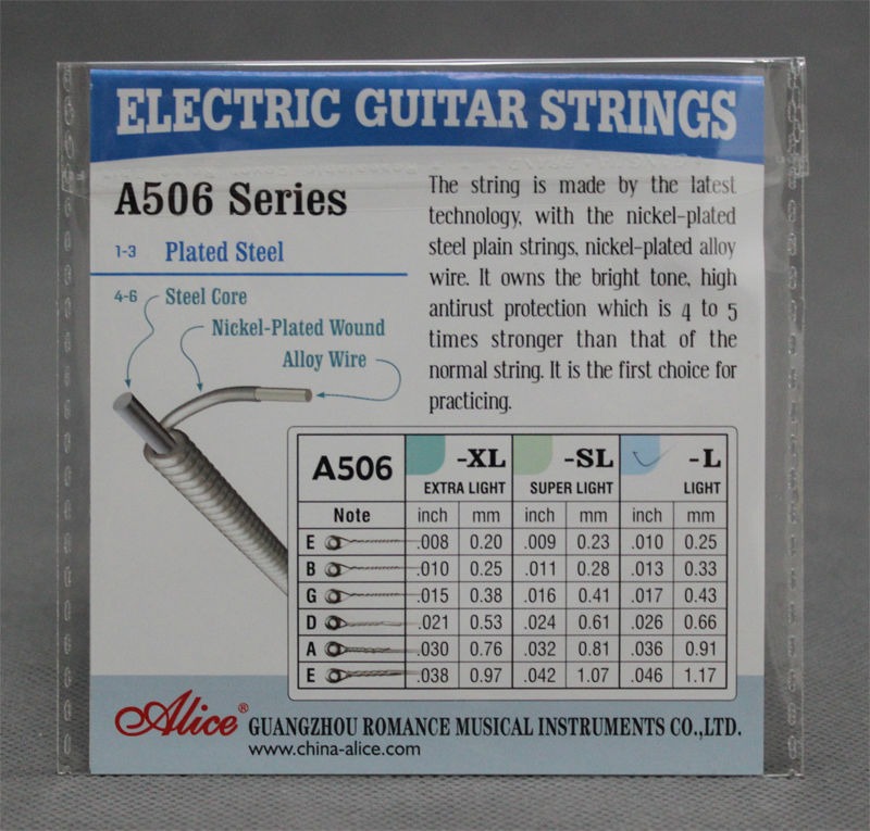Alice A506L Elektro Gitar Takım Tel- 0.10