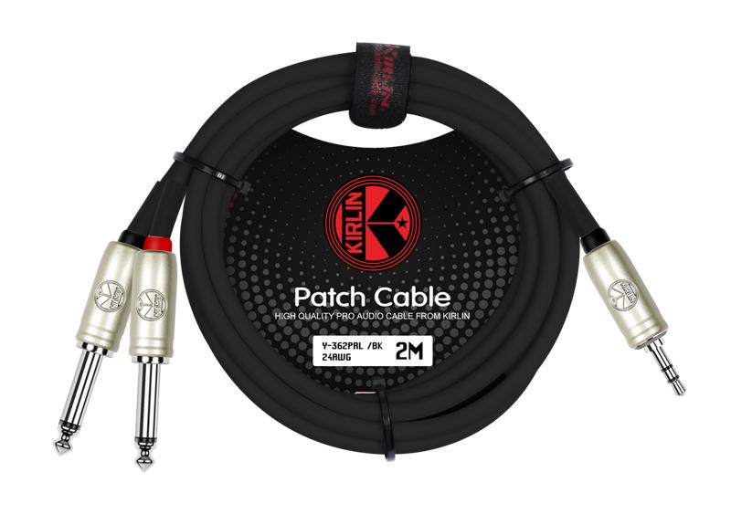 Kirlin Cable Y-362PRL 2MT BK Kablo 3.5 mm - 2x 1/4 Mono Jak